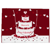 Gepersonaliseerde 40e Ruby Wedding Jubileum cake Groot Cadeauzakje (Achterkant)