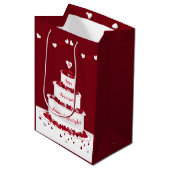 Gepersonaliseerde 40e Ruby Wedding Jubileum cake Medium Cadeauzakje (Voorkant Gekanteld)