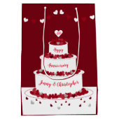 Gepersonaliseerde 40e Ruby Wedding Jubileum cake Medium Cadeauzakje (Achterkant)
