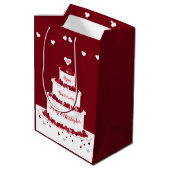 Gepersonaliseerde 40e Ruby Wedding Jubileum cake Medium Cadeauzakje (Achterkant Gekanteld)
