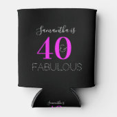 Gepersonaliseerde 40e Verjaardag 40 Fabulous Neon  Blikjeskoeler (Voorkant)