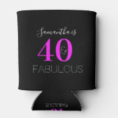 Gepersonaliseerde 40e Verjaardag 40 Fabulous Neon  Blikjeskoeler (Achterkant)