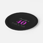 Gepersonaliseerde 40e Verjaardag 40 Fabulous Neon  Papieren Bordje (Gekanteld)