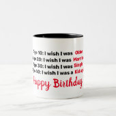 Gepersonaliseerde 40e verjaardag, aangepaste leeft tweekleurige koffiemok (Center)