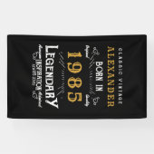 Gepersonaliseerde 40e Verjaardag Geboren 1985 Zwa Spandoek (Horizontaal)