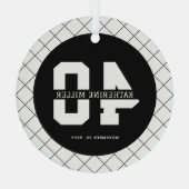 Gepersonaliseerde 40e verjaardag Modern en Elegant Glas Ornament (Achterkant)