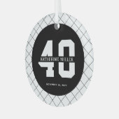 Gepersonaliseerde 40e verjaardag Modern en Elegant Glas Ornament (Voorkant links)