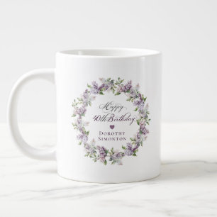 Gepersonaliseerde 40e verjaardagscadeau Paarse Lil Grote Koffiekop