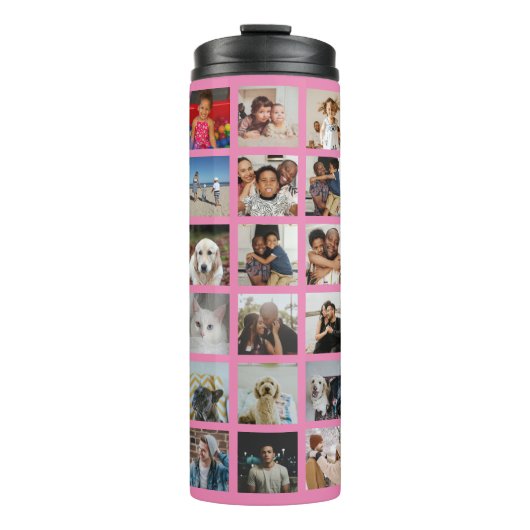 Gepersonaliseerde 42 fotocollage thermosbeker (Voorkant)
