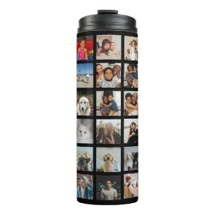 Gepersonaliseerde 42 fotocollage thermosbeker
