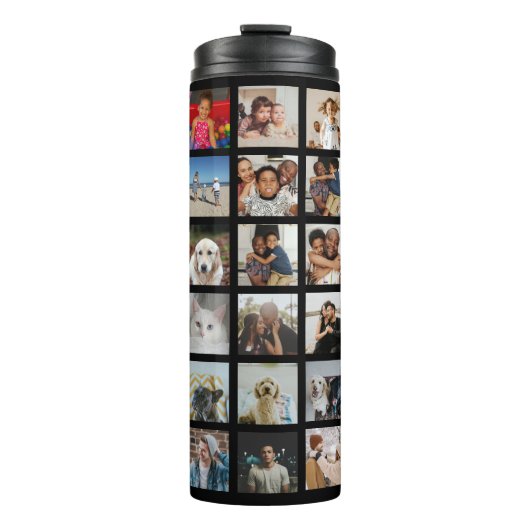 Gepersonaliseerde 42 fotocollage thermosbeker (Voorkant)