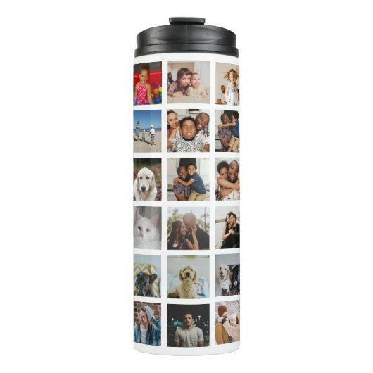 Gepersonaliseerde 42 fotocollage thermosbeker (Voorkant)