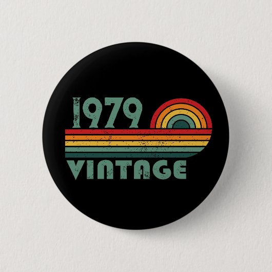 Gepersonaliseerde  45e verjaardagscadeaus ronde button 5,7 cm (Voorkant)