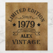 Gepersonaliseerde  45e verjaardagscadeaus wijn etiket (Enkel label)