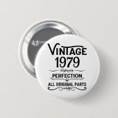 Gepersonaliseerde  45e verjaardagscadeaus zwart ronde button 5,7 cm (Voorkant /achterkant)