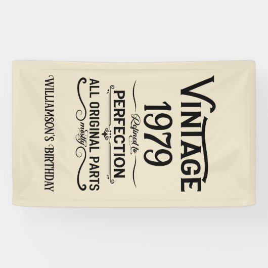 Gepersonaliseerde  45e verjaardagscadeaus zwart spandoek (Horizontaal)