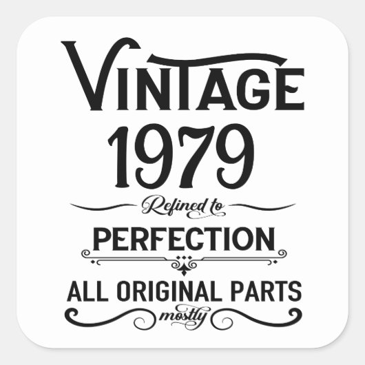 Gepersonaliseerde  45e verjaardagscadeaus zwart vierkante sticker (Voorkant)