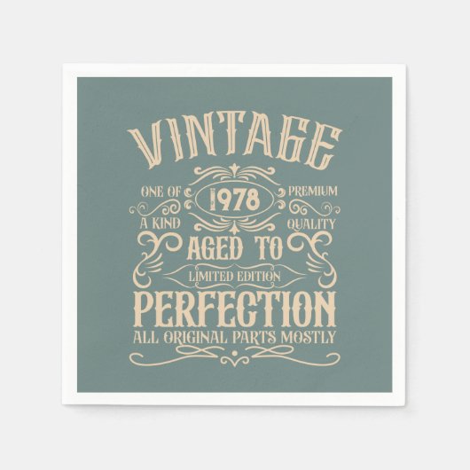 Gepersonaliseerde  45e verjaardagswhiskey feest servet (Voorkant)