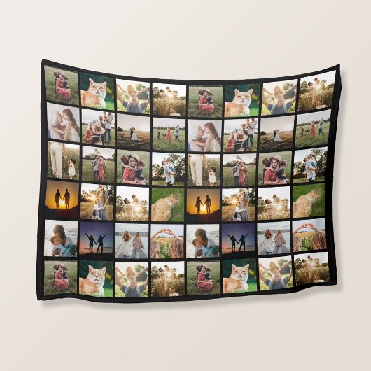 Gepersonaliseerde 48 fotocollage fleece deken