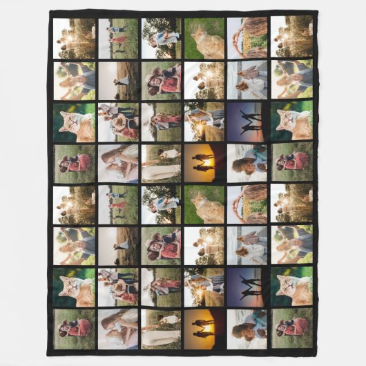 Gepersonaliseerde 48 fotocollage fleece deken (Voorkant)