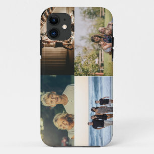 Gepersonaliseerde 4 Familie Fotocollage Custom Case-Mate iPhone Case