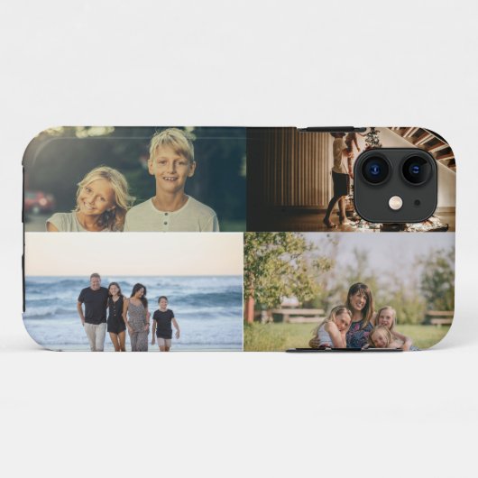 Gepersonaliseerde 4 Familie Fotocollage Custom Case-Mate iPhone Case (Achterkant (horizontaal))