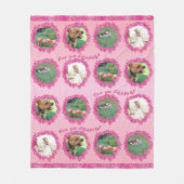 Gepersonaliseerde 4 foto aangepaste tekst hou van  fleece deken (Voorkant)