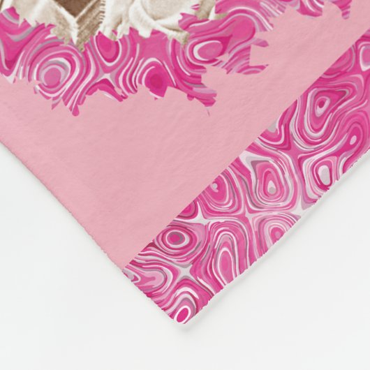 Gepersonaliseerde 4 foto aangepaste tekst hou van  fleece deken (Hoek)