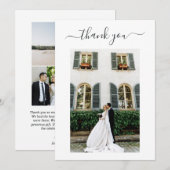 Gepersonaliseerde 4 foto bruiloft Bedankt Script K Kaart (Voorkant / Achterkant)