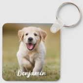 Gepersonaliseerde 4 Foto Collage Custom Hond Pet P Sleutelhanger (Achterkant)