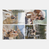 Gepersonaliseerde 4 Foto Collage Keuken Handdoeken (Horizontaal)