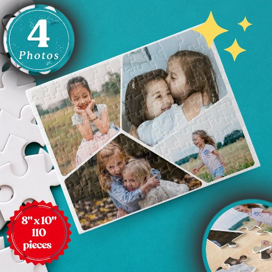 Gepersonaliseerde 4-foto collage puzzel | 8 x 10 i