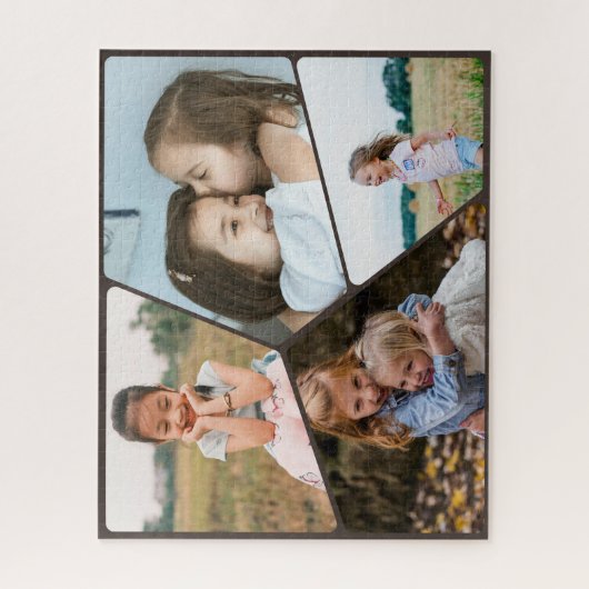 Gepersonaliseerde 4-foto collage puzzel | Aangepas Legpuzzel (Verticaal)