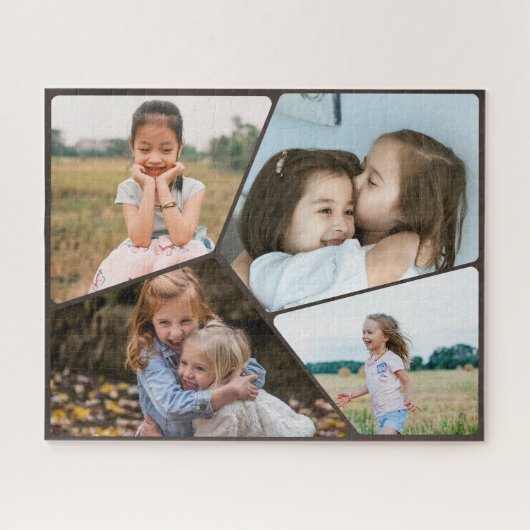 Gepersonaliseerde 4-foto collage puzzel | Aangepas Legpuzzel (Horizontaal)