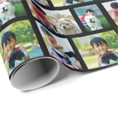 Gepersonaliseerde 4 Fotocollage Custom Christmas Cadeaupapier (Rol Hoek)