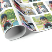 Gepersonaliseerde 4 Fotocollage Custom Christmas Cadeaupapier (Rol Hoek)