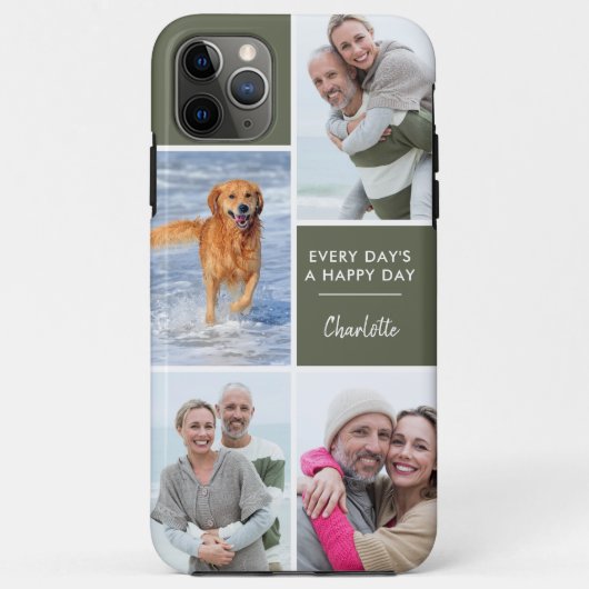 Gepersonaliseerde 4 fotocollage met positieve offe Case-Mate iPhone case (Achterkant)