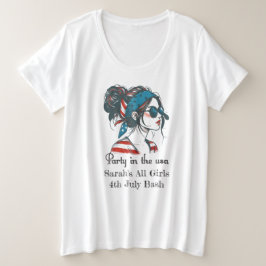 Gepersonaliseerde 4 juli grote maat t-shirt