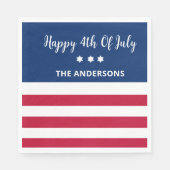 Gepersonaliseerde 4 juli papieren servetten (Voorkant)