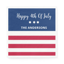 Gepersonaliseerde 4 juli papieren servetten