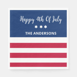 Gepersonaliseerde 4 juli papieren servetten