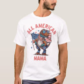 Gepersonaliseerde 4 juli Patriot Dinosaurus Matchi T-shirt (Voorkant)