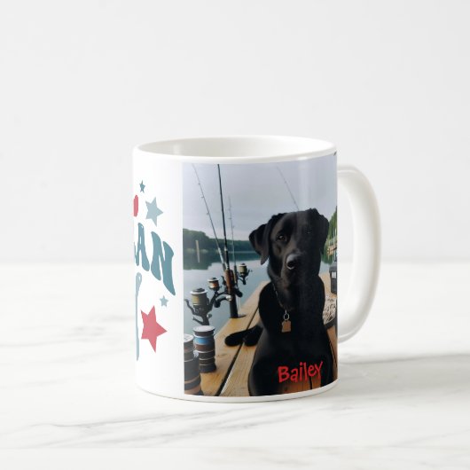 Gepersonaliseerde 4 juli Photo Dog Mok (Voorkant rechts)