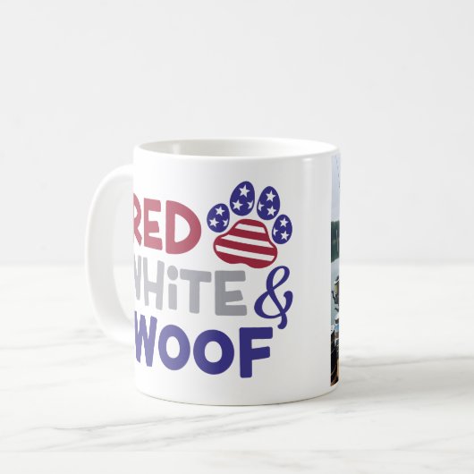 Gepersonaliseerde 4 juli Photo Dog Mok (Voorkant links)