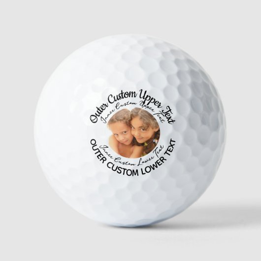 Gepersonaliseerde 4-lijn tekst Foto Logo golfballe Golfballen (Voorkant)