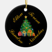 GEPERSONALISEERDE (4 NAMEN) GEZINSORNAMENT KERAMISCH ORNAMENT (Voorkant)