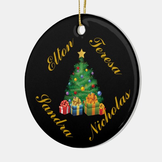 GEPERSONALISEERDE (4 NAMEN) GEZINSORNAMENT KERAMISCH ORNAMENT (Links)
