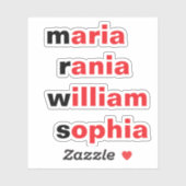 Gepersonaliseerde 4 Namen, Nieuwigheid Fun Gift St Sticker (Vel)