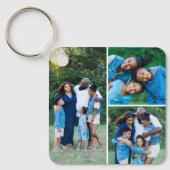 Gepersonaliseerde 4 Photo Collage Custom Modern Fa Sleutelhanger (Voorkant)