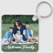 Gepersonaliseerde 4 Photo Collage Custom Modern Fa Sleutelhanger (Achterkant)